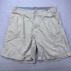 Simms Guide Series Fishing Shorts Mens XL Beige Nylon Stretch Cargo Water